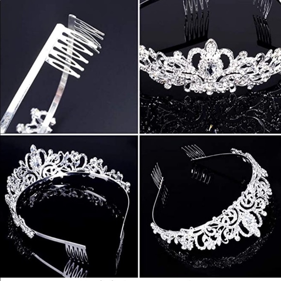 Silver diamond rhinestone wedding tiara
